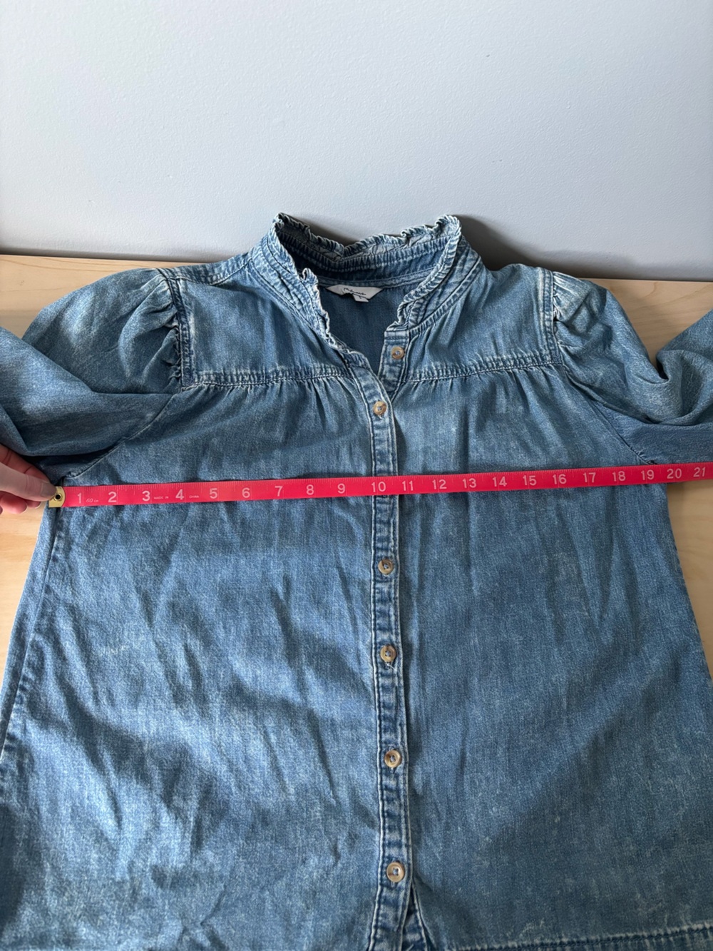 Reitmans Light Blue Denim Button-Front Blouse - Picture 13 of 14
